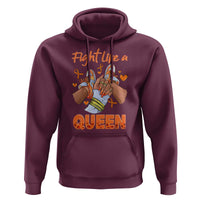 Multiple Sclerosis Awareness Hoodie Orange Ribbon Fight MS Like A Queen