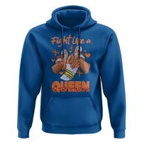 Multiple Sclerosis Awareness Hoodie Orange Ribbon Fight MS Like A Queen