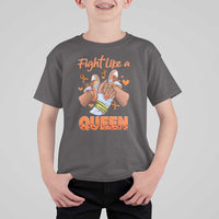 Multiple Sclerosis Awareness T Shirt For Kid Orange Ribbon Fight MS Like A Queen
