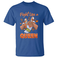 Multiple Sclerosis Awareness T Shirt Orange Ribbon Fight MS Like A Queen