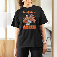 Multiple Sclerosis Awareness T Shirt For Women Orange Ribbon Fight MS Like A Queen