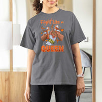 Multiple Sclerosis Awareness T Shirt For Women Orange Ribbon Fight MS Like A Queen