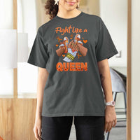 Multiple Sclerosis Awareness T Shirt For Women Orange Ribbon Fight MS Like A Queen