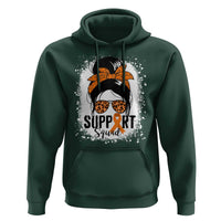 Multiple Sclerosis Awareness Hoodie Orange Ribbon Support Squad Messy Bun