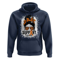 Multiple Sclerosis Awareness Hoodie Orange Ribbon Support Squad Messy Bun