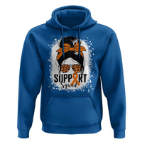 Multiple Sclerosis Awareness Hoodie Orange Ribbon Support Squad Messy Bun