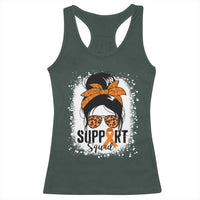 Multiple Sclerosis Awareness Racerback Tank Top Orange Ribbon Support Squad Messy Bun