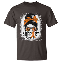 Multiple Sclerosis Awareness T Shirt Orange Ribbon Support Squad Messy Bun