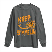 Multiple Sclerosis Awareness Long Sleeve Shirt Orange Ribbon Keep S'Myelin MS Warrior