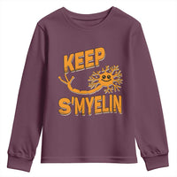 Multiple Sclerosis Awareness Youth Sweatshirt Orange Ribbon Keep S'Myelin MS Warrior