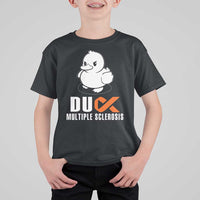 Duck Multiple Sclerosis Awareness T Shirt For Kid Orange Ribbon MS Support Squad