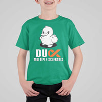Duck Multiple Sclerosis Awareness T Shirt For Kid Orange Ribbon MS Support Squad