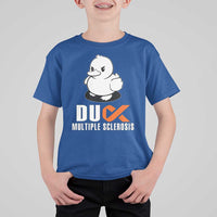 Duck Multiple Sclerosis Awareness T Shirt For Kid Orange Ribbon MS Support Squad