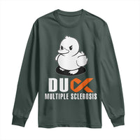 Duck Multiple Sclerosis Awareness Long Sleeve Shirt Orange Ribbon MS Support Squad