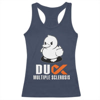 Duck Multiple Sclerosis Awareness Racerback Tank Top Orange Ribbon MS Support Squad
