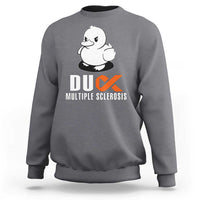 Duck Multiple Sclerosis Awareness Sweatshirt Orange Ribbon MS Support Squad