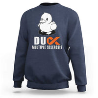 Duck Multiple Sclerosis Awareness Sweatshirt Orange Ribbon MS Support Squad
