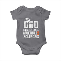 God Stronger Multiple Sclerosis Awareness Baby Onesie Orange Ribbon MS Support Squad