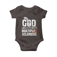 God Stronger Multiple Sclerosis Awareness Baby Onesie Orange Ribbon MS Support Squad
