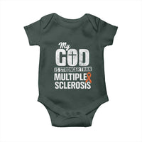God Stronger Multiple Sclerosis Awareness Baby Onesie Orange Ribbon MS Support Squad