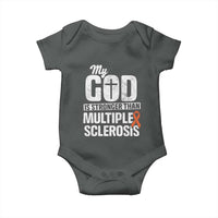 God Stronger Multiple Sclerosis Awareness Baby Onesie Orange Ribbon MS Support Squad