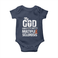 God Stronger Multiple Sclerosis Awareness Baby Onesie Orange Ribbon MS Support Squad