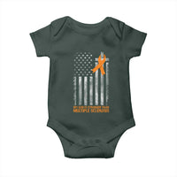 God Stronger Multiple Sclerosis Awareness Baby Onesie Orange Ribbon Christian US USA Flag American Christ Cross