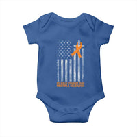 God Stronger Multiple Sclerosis Awareness Baby Onesie Orange Ribbon Christian US USA Flag American Christ Cross