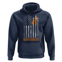 God Stronger Multiple Sclerosis Awareness Hoodie Orange Ribbon Christian US USA Flag American Christ Cross