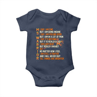 Multiple Sclerosis Awareness Baby Onesie Fight MS Orange Ribbon