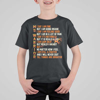 Multiple Sclerosis Awareness T Shirt For Kid Fight MS Orange Ribbon