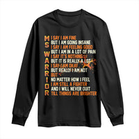 Multiple Sclerosis Awareness Long Sleeve Shirt Fight MS Orange Ribbon