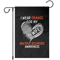 Multiple Sclerosis Awareness Garden Flag Orange Ribbon I Wear Orange For My Wife - Wonder Print Shop