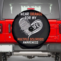 Multiple Sclerosis Awareness Spare Tire Cover Orange Ribbon I Wear Orange For My Wife
