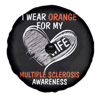 Multiple Sclerosis Awareness Spare Tire Cover Orange Ribbon I Wear Orange For My Wife