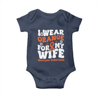 Multiple Sclerosis Awareness Baby Onesie Orange Ribbon I Wear Orange For My Wife Fight MS