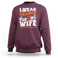 Multiple Sclerosis Awareness Sweatshirt Orange Ribbon I Wear Orange For My Wife Fight MS