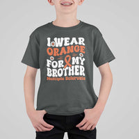 Multiple Sclerosis Awareness T Shirt For Kid Orange Ribbon I Wear Orange For My Brother Fight MS