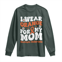 Multiple Sclerosis Awareness Long Sleeve Shirt Orange Ribbon I Wear Orange For My Mom Fight MS