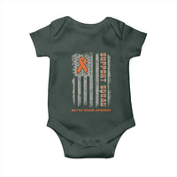 MS Support Squad Baby Onesie Orange Ribbon Multiple Sclerosis Awareness USA Flag