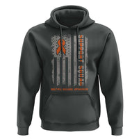 MS Support Squad Hoodie Orange Ribbon Multiple Sclerosis Awareness USA Flag