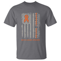 MS Support Squad T Shirt Orange Ribbon Multiple Sclerosis Awareness USA Flag