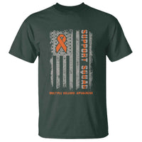 MS Support Squad T Shirt Orange Ribbon Multiple Sclerosis Awareness USA Flag