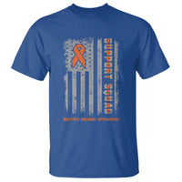 MS Support Squad T Shirt Orange Ribbon Multiple Sclerosis Awareness USA Flag