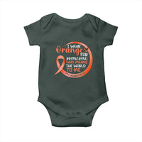 Multiple Sclerosis Awareness Baby Onesie Orange Ribbon I Wear Orange For Someone MS Support