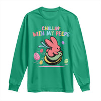 Easter Day Long Sleeve Shirt Chillin With My Peeps Bunnies - Wonder Print Shop