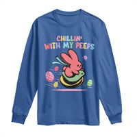 Easter Day Long Sleeve Shirt Chillin With My Peeps Bunnies - Wonder Print Shop