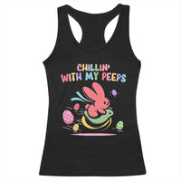 Easter Day Racerback Tank Top Chillin With My Peeps Bunnies - Wonder Print Shop