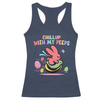 Easter Day Racerback Tank Top Chillin With My Peeps Bunnies - Wonder Print Shop