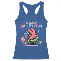 Easter Day Racerback Tank Top Chillin With My Peeps Bunnies - Wonder Print Shop